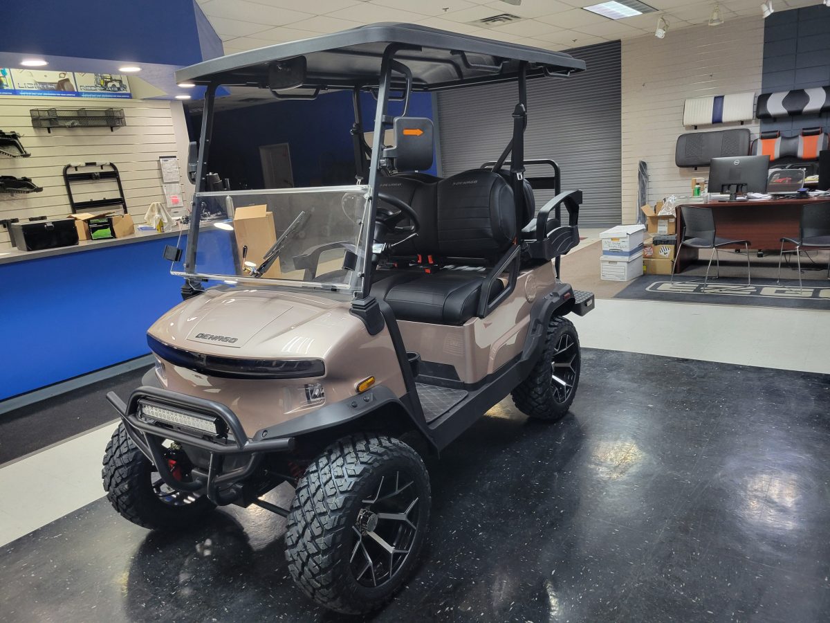 Denago Nomad XL 4 Passenger Lifted Champagne Golf Cars Of Dallas